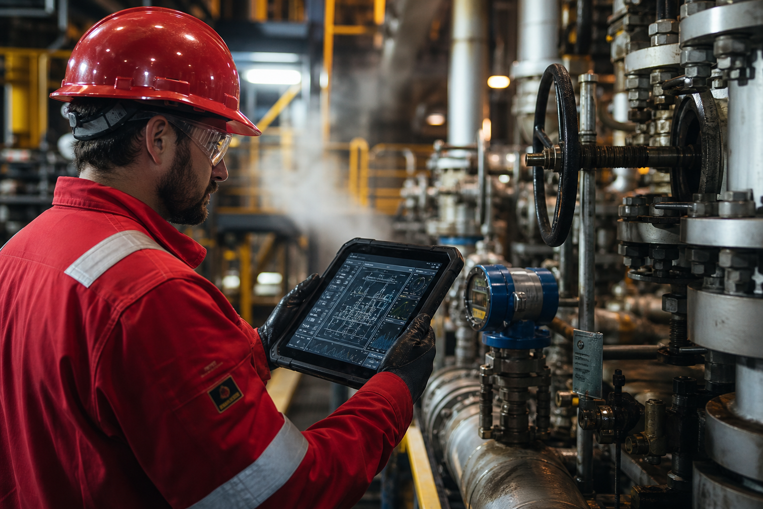 Process control with tablet in facility